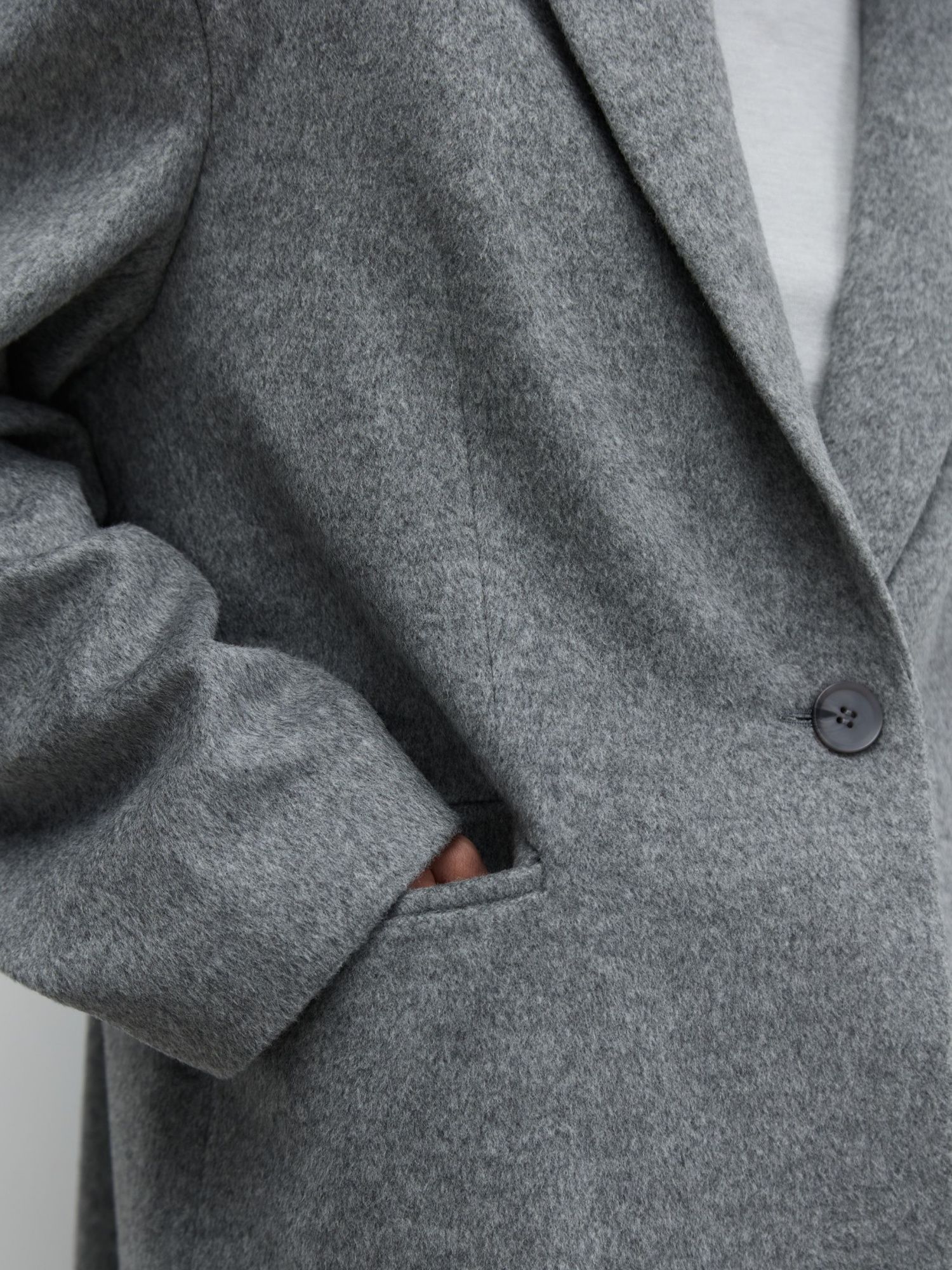 Пальто строгое из шерсти серый - фото 7. Around