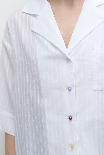 Рубашка с коротким рукавом из батиста белый