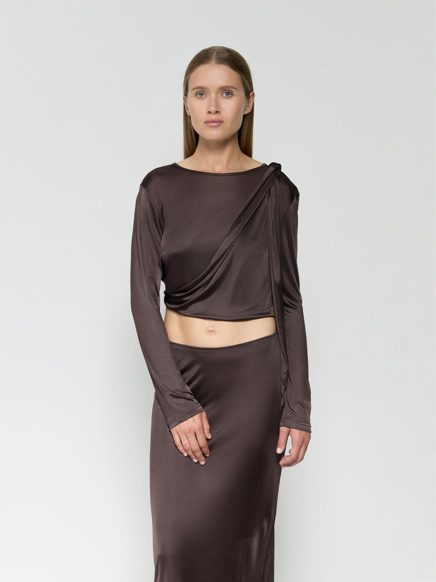 Юбка бельевая портвейн - фото 3. Around