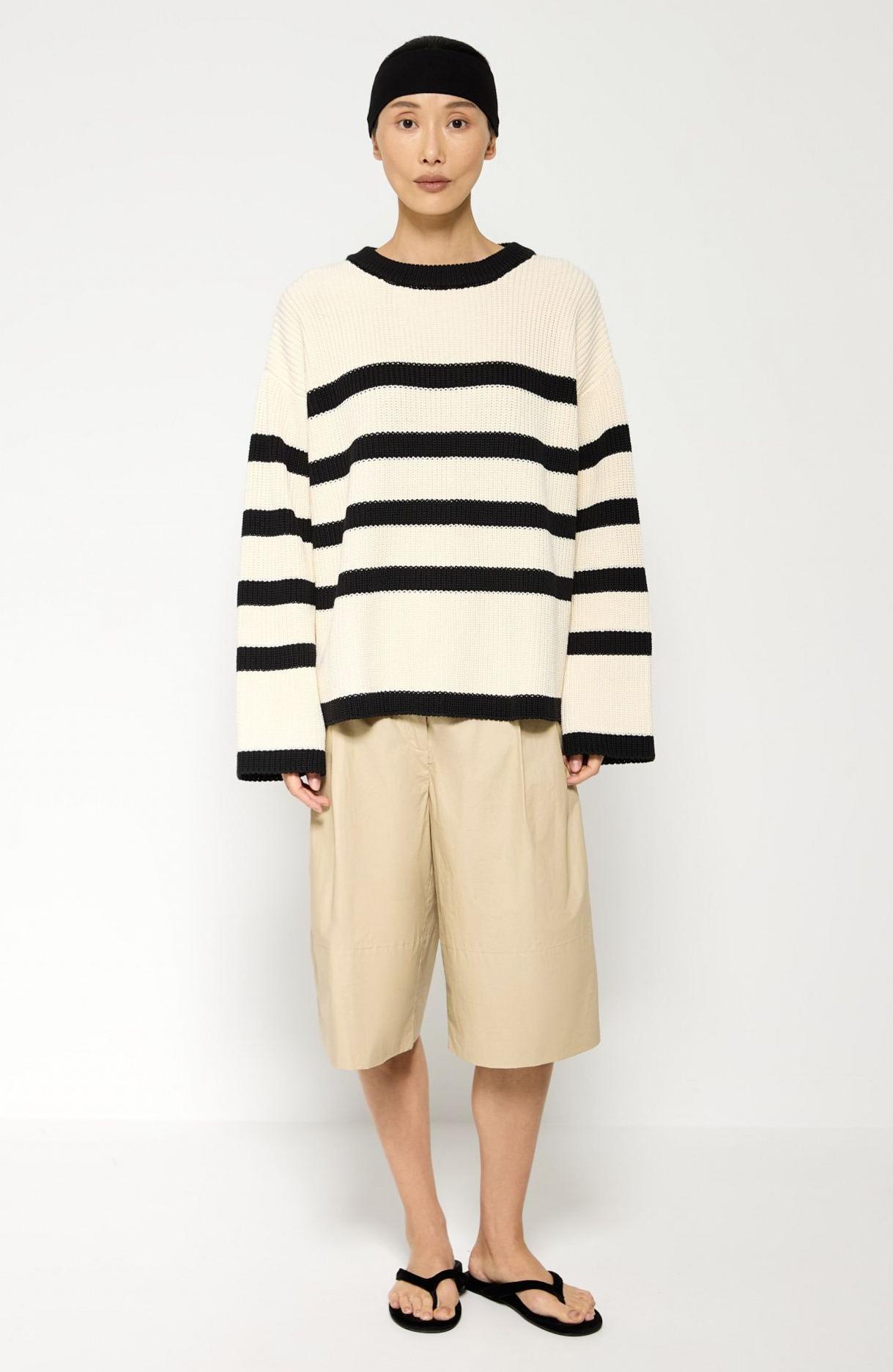 Джемпер базовый из хлопка ver. 2.0 черный/белый - фото 1. Around