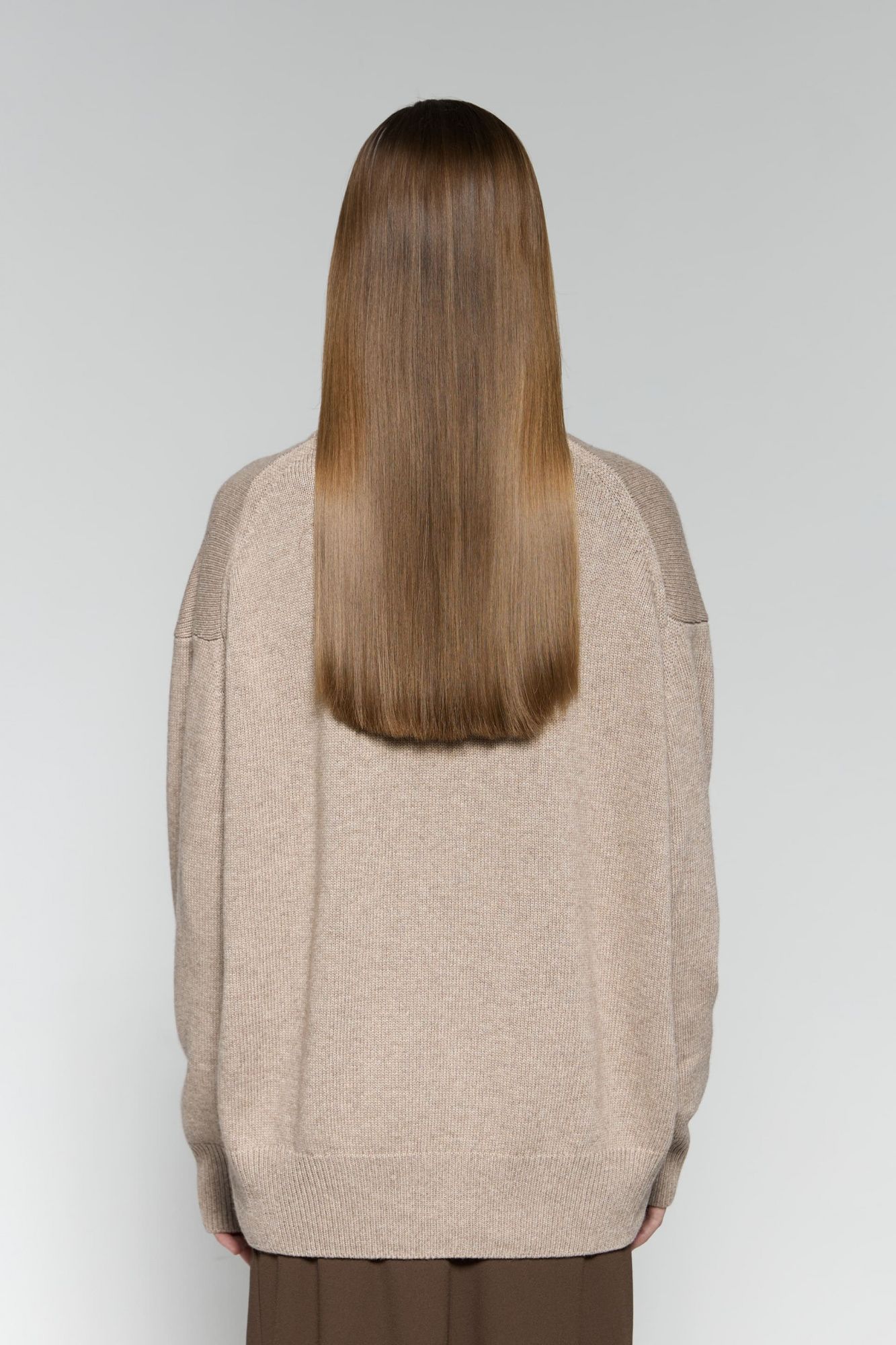 Свитер из смесового кашемира серо-бежевый - фото 6. Around