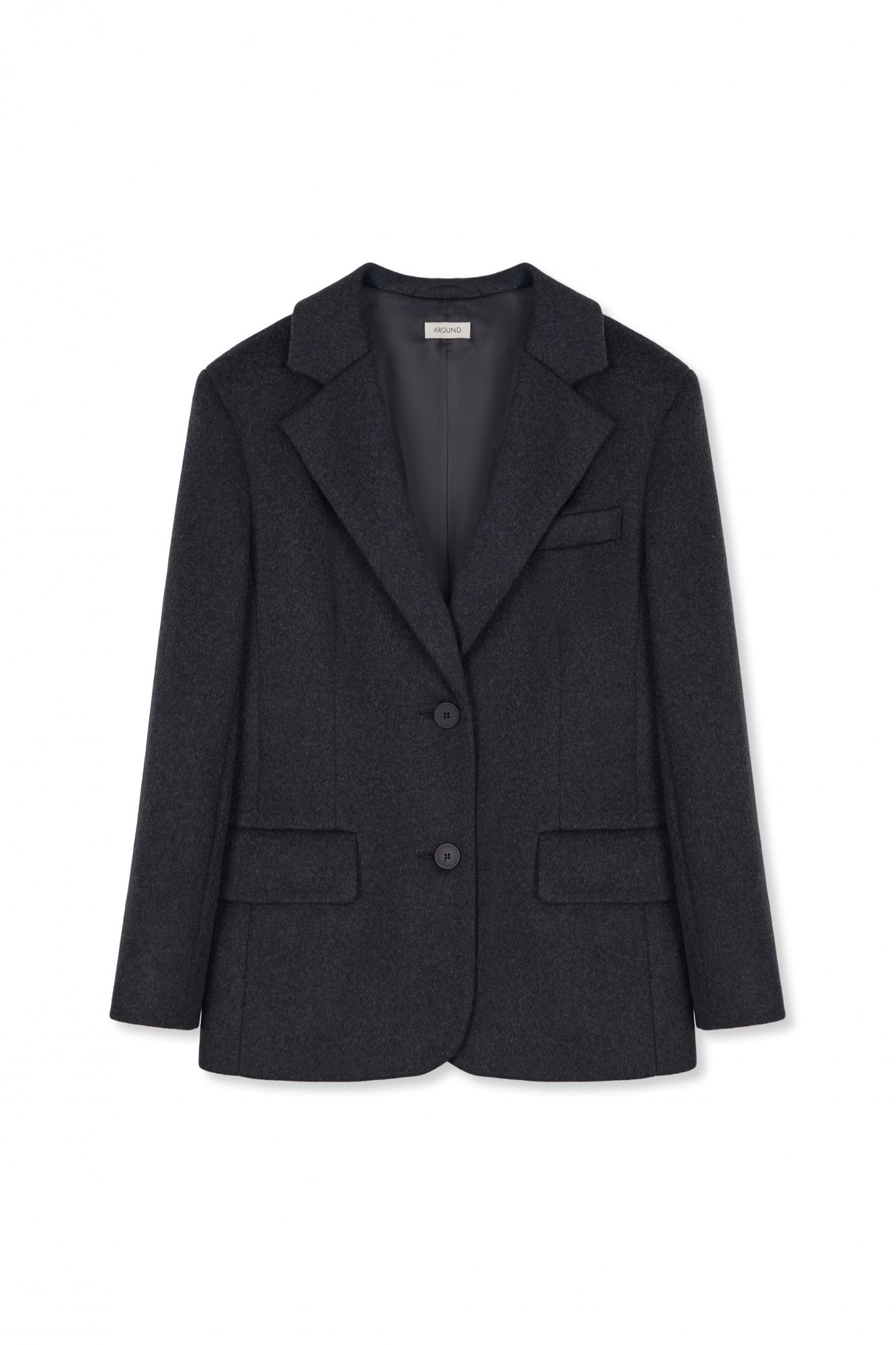 Пальто-жакет из шерсти графит - фото 4. Around
