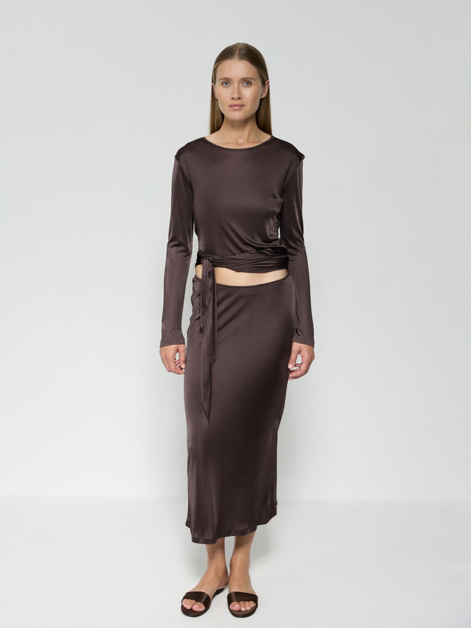 Юбка бельевая портвейн - фото 1. Around