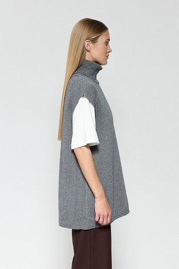 Жилет из смесового кашемира графит