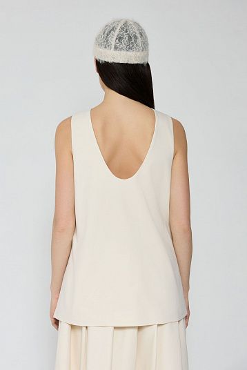 Топ из костюмной ткани молочный