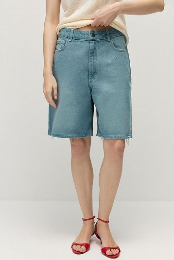 Шорты джинсовые с винтажным эффектом