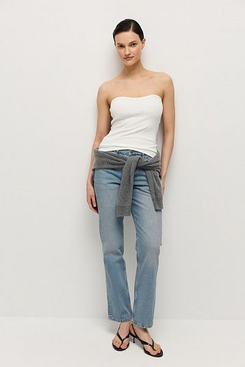 Джинсы прямые на пуговицах