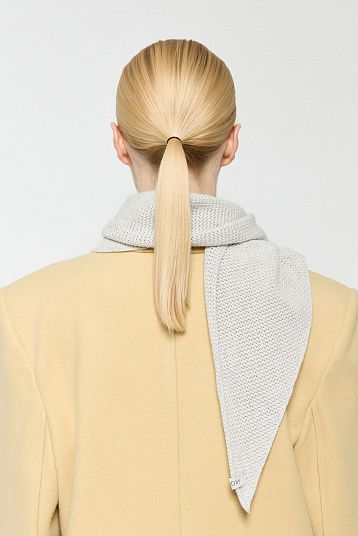 Косынка из хлопка с кашемиром жемчужный серый