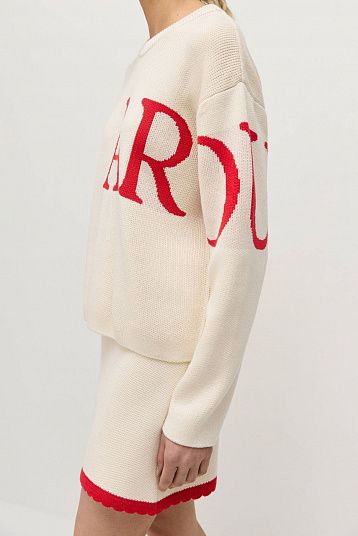 Джемпер AROUND светло-бежевый/красный