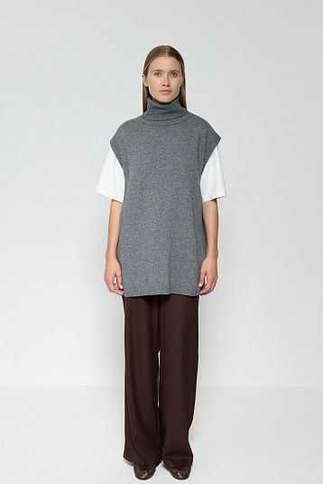 Жилет из смесового кашемира графит