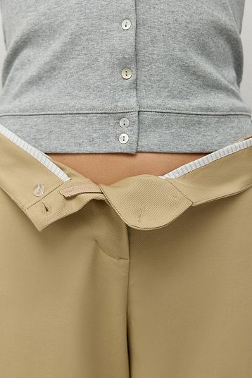 Брюки из итальянского хлопка кэмел