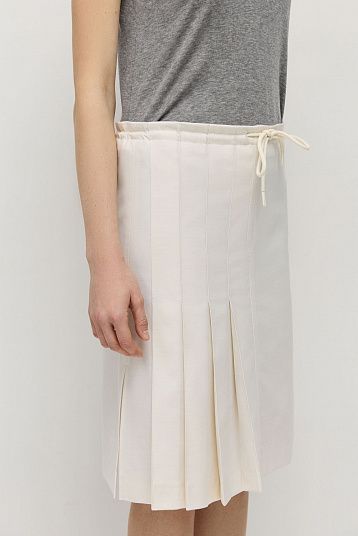 Юбка на шнурке молочный меланж