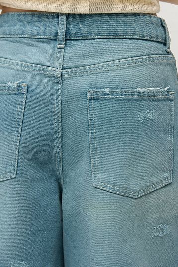 Шорты джинсовые с винтажным эффектом