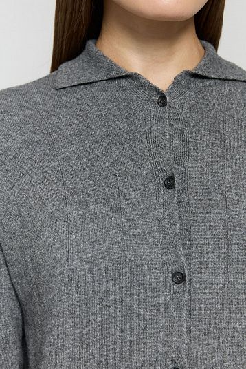 Платье-рубашка из смесового кашемира графит