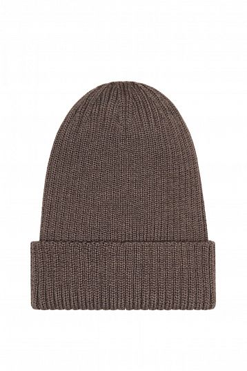 Шапка из мериноса уплотненная какао