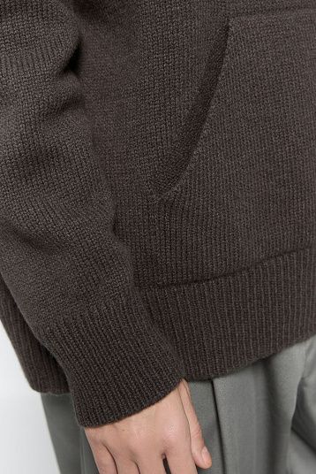 Худи из объемной шерсти асфальт