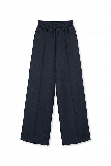 Брюки на любой случай из шерсти темно-синий