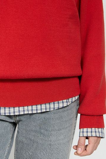 Джемпер с молнией красный