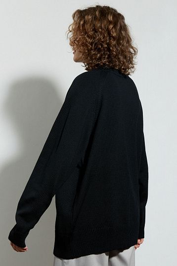 Базовый свитер из мериноса Oversize черный