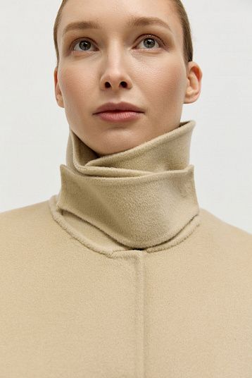 Пальто из шерсти мериноса итальянский бежевый