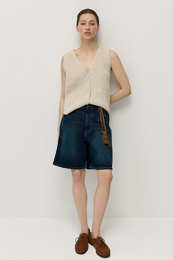 Шорты джинсовые с винтажным эффектом