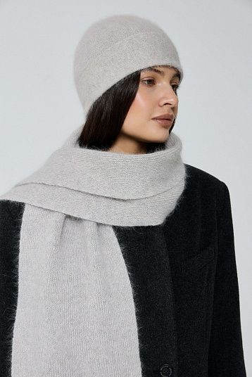 Шарф из ангоры теплый серый