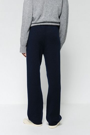 Брюки из смесового кашемира темно-синий