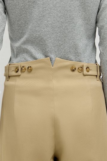 Брюки из итальянского хлопка кэмел