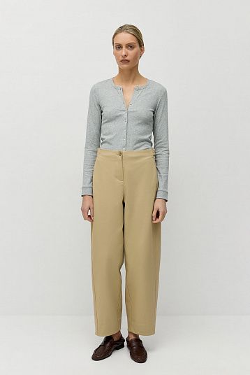 Брюки из итальянского хлопка кэмел