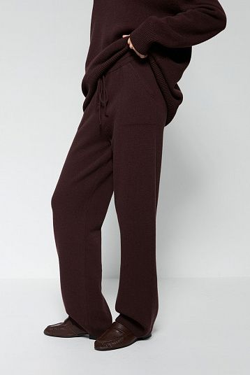 Брюки из смесового кашемира портвейн