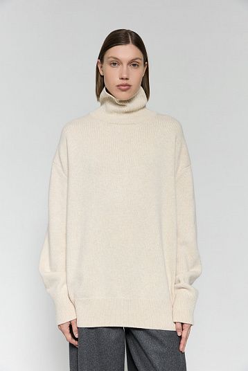 Свитер из смесового кашемира сливочный