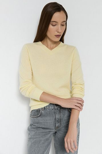 Пуловер из кашемира сливочный