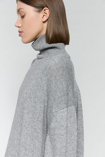 Свитер из смесового кашемира серый