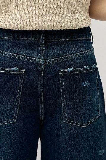 Шорты джинсовые с винтажным эффектом