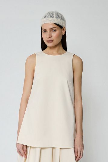 Топ из костюмной ткани молочный