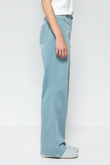 Брюки из вельвета серо-голубой