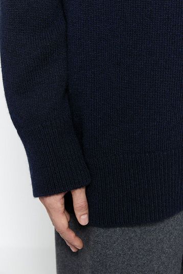 Джемпер из смесового кашемира темно-синий