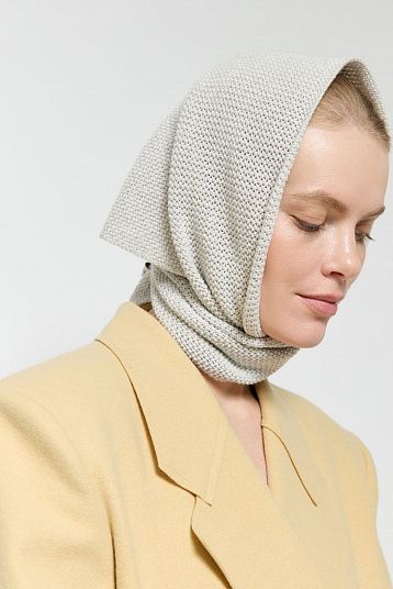 Косынка из хлопка с кашемиром жемчужный серый