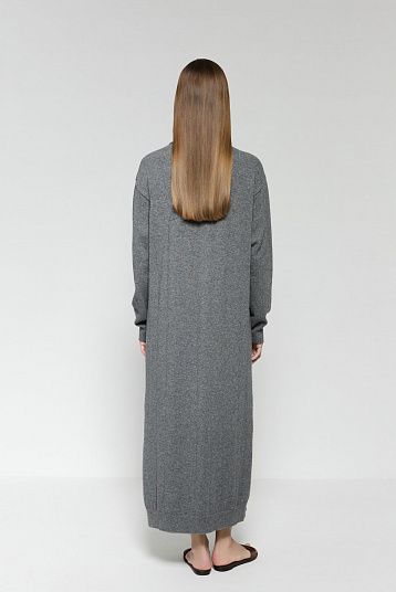 Платье-рубашка из смесового кашемира графит