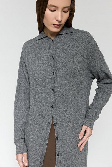 Платье-рубашка из смесового кашемира графит