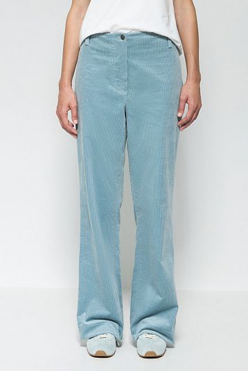 Брюки из вельвета серо-голубой