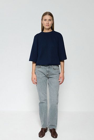 Джемпер два в одном темно-синий