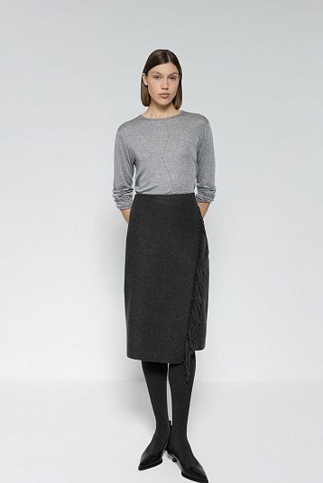 Юбка из шарфа графит