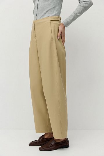 Брюки из итальянского хлопка кэмел