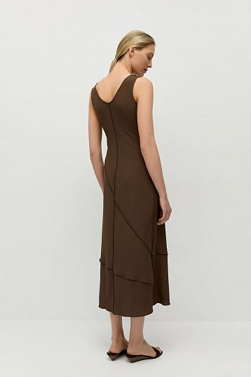 Платье апсайкл табак