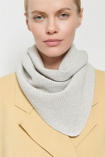 Косынка из хлопка с кашемиром жемчужный серый