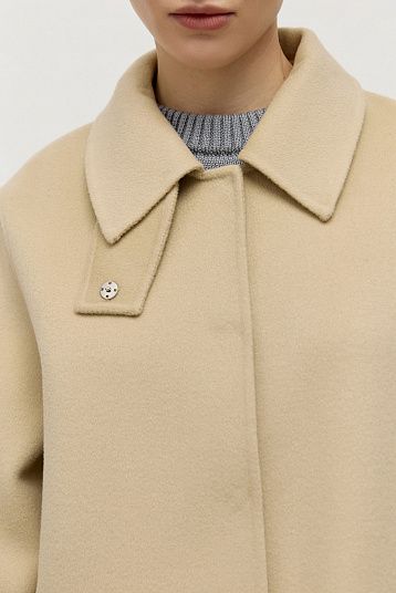 Пальто из шерсти мериноса итальянский бежевый