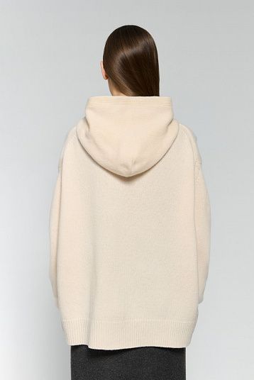 Худи из объемной шерсти сливочный