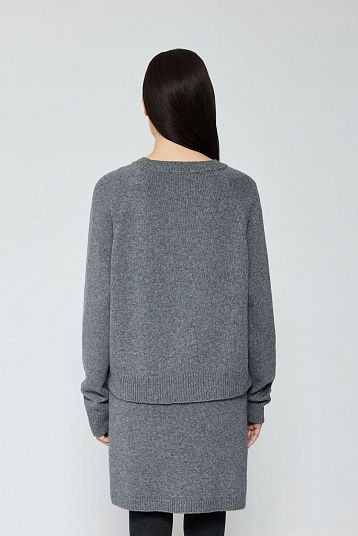 Джемпер кроп из смесового кашемира графит