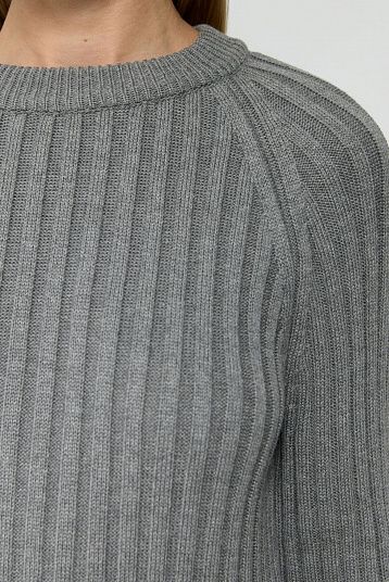 Костюм из хлопка с юбкой темно-серый